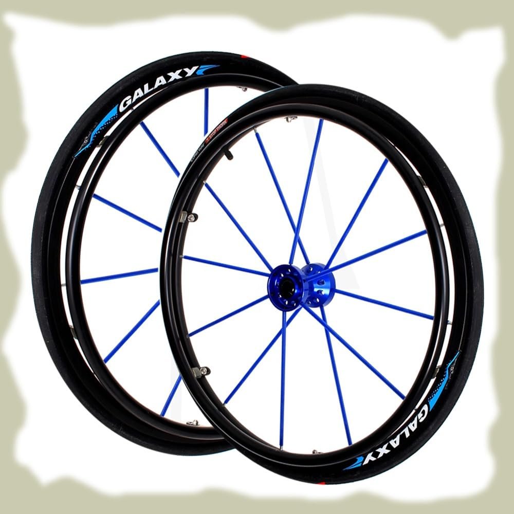 24inch Rear Wheel Set for Sports Wheelchair - Replacement Wheels with Aluminum Hub and Bearing for Smooth Mobility and Pneumatic Tires for Enhanced Comfort