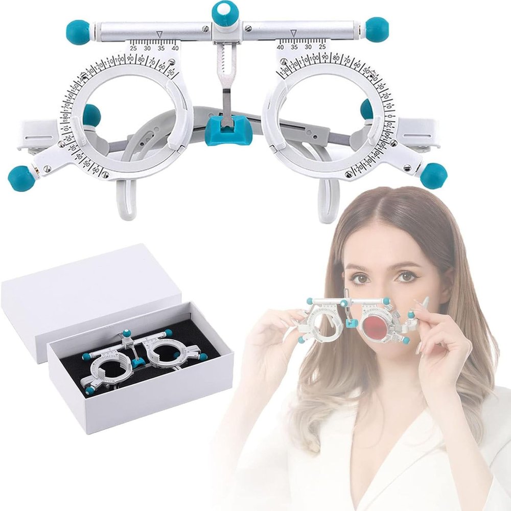 ExoticaBlend Adjustable Trial Lens Frame Optometric Universal Optical Trial Frame, 50g Ultralight Optometry Test Lens Titanium Optical Test Eyepiece