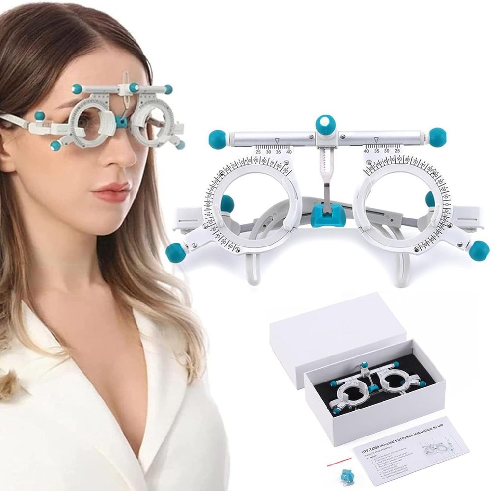 Optometry Optician,Optical Optic Trial Lens Frame,PD 48-80mm Fully Adjustable Trial Frame Lightweight Eye Optometry Lens Frame for Visual Inspection in Optical Shops,Hospitals