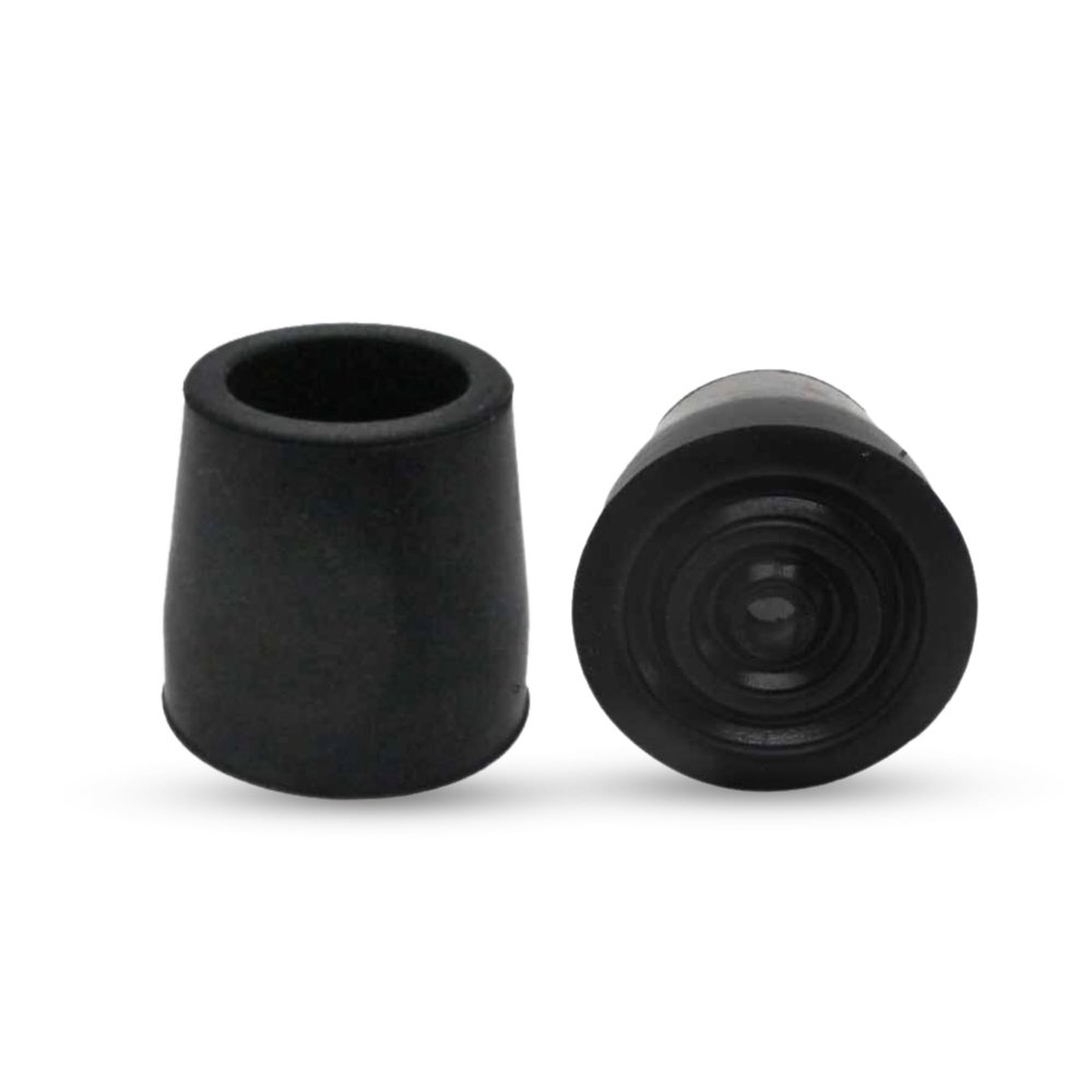1 inch Cane Tip Replacement, Black Rubber Tips for Canes Walking Stick, and Cruch, Pack of 2