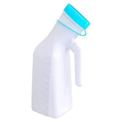 BAMFY Portable Urinals for Men Glow In The Dark With Lid, Male Urinal Bottles With Spill Proof, Pee Bottle for Hospital Incontinence, Seniors Pee Container (Color : Blue)