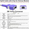skmeditec SpO2 Sensor 9.8FT Cable with Chip Compatible with Nellcor Oximax SpO2 Module, Reusable Large Clip Probe with 14 Pins Connector, Replacement Cord view 2