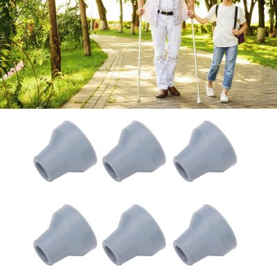 19mm 6pcs Crutch Tips Replacement, Rubber Cane Tips, Silicone Crutch Head, Wear Resistant Heavy Duty Soft Walking Aid Tips for Canes and Crutches
