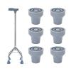 19mm 6pcs Crutch Tips Replacement, Rubber Cane Tips, Silicone Crutch Head, Wear Resistant Heavy Duty Soft Walking Aid Tips for Canes and Crutches view 3
