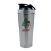 Getagift Personalised Christmas Snow Man, Secret Santa, 500ml Aluminium Shaker Bottle for Supplement Shakes - Easy Clean, Durable Cup. (Silver) view 1