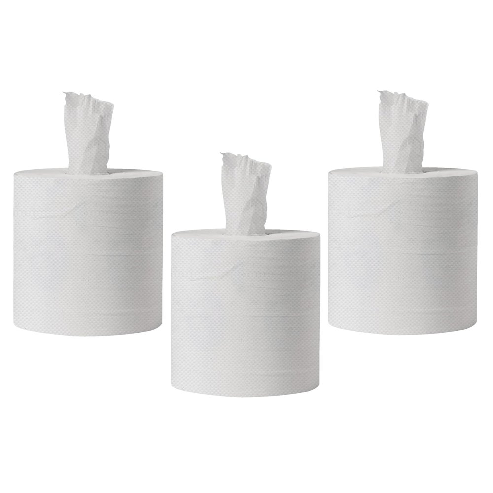 3 Rolls  Jumbo White Kitchen Rolls | 2ply Paper Roll | 525 Sheets | Embossed Extra Long Centerfeed Rolls | Cleaning and Hygiene | Strong Absorbent | Multipurpose  Ideal for Kitchen Restroom Office