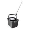 12L Blue, Green, Yellow, Red Or Metallic Cotton Mop & Bucket Set With Pouring Lip For Cleaning Floors & Tiled Surfaces (Green - Mop & Bucket, 2 Sets) view 4
