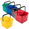 12L Plastic Mop Buckets For Cleaning Hard Floors Green Blue Red Yellow & Metallic With Lip For Easy Pouring (3, Yellow) view 1