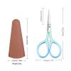 Small facial hair scissors, stainless steel (blue) versatile retro beauty kit for men's and women's bathrooms, nose hair, eyebrows, eyelashes, beard trim, with PU sheath view 4