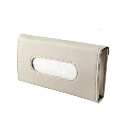 1Pcs Car Tissue Box Towel Sets Car Sun Visor Tissue Box Holder Auto Interior Storage Decoration for BMW Car Decor Accessories (Color : A Beige Clip)
