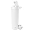 Simple Modern Stainless Steel Shaker Bottle with Ball 24oz | Metal Insulated Cup for Protein Mixes, Shakes and Pre Workout | Rally Collection | 710ml | Winter White view 1