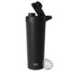 Simple Modern Stainless Steel Shaker Bottle with Ball 24oz | Metal Insulated Cup for Protein Mixes, Shakes and Pre Workout | Rally Collection | 710ml | Midnight Black view 1