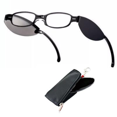 NILZA Mini Reading Glasses Slim Pocket Readers Folding Computer Glasses Foldable Compact Eyeglasses With Keychain 2.5 (Color : Black, Size : +3.0)