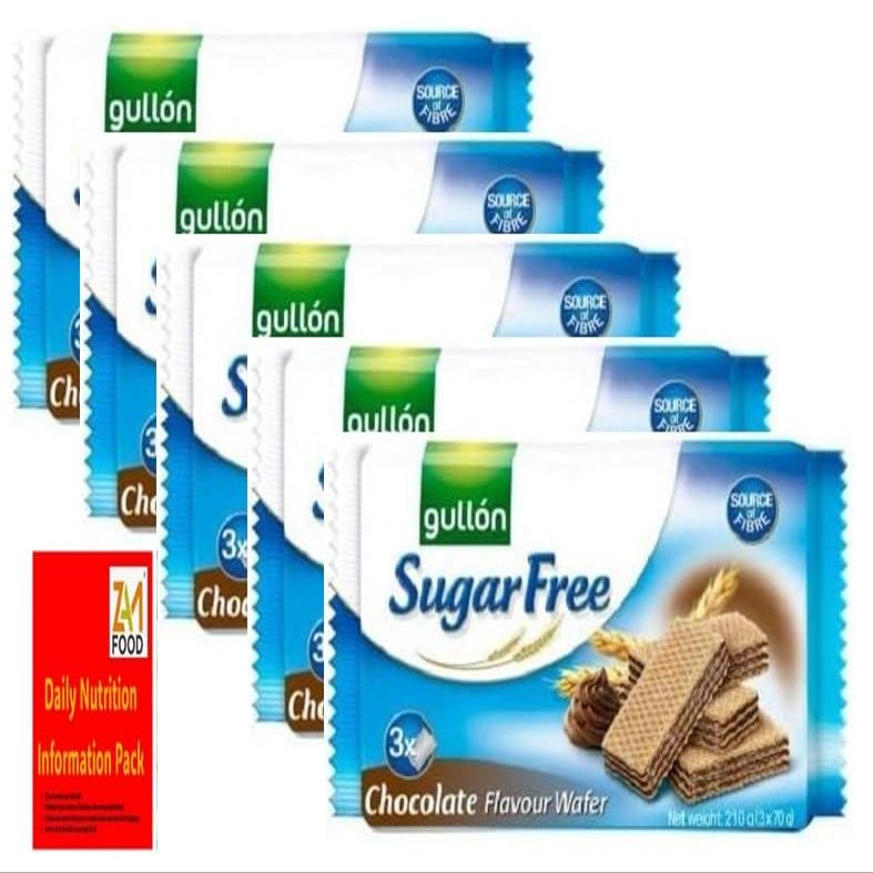 Gullon Sugar free Chocolate flavour Wafers 180g Multipack, Perfect for gifting for him & her, Healthy snacks on christmas, birthday with zamfoods nurtirion pack (3)