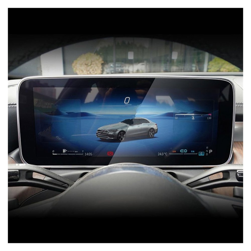 KRIECK Tempered Glass Protective Film For Benz For GLC 2023 11.9 Inch GPS Touch Control Screen And 12.3 Inch LCD Instrument Screen Tempered Glass Protective Film Protective Film (Size : Instrument)