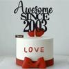 22nd Awesome since 2003 Cake Topper Cheers to 22 Years Birthday Cake Pick 22 Fabulous Cake Decoration for Happy 22nd Birthday Anniversary Party Cake Decorations Supplies (2003, black) view 2