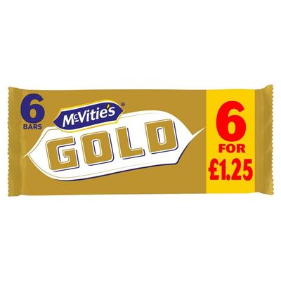 McVitie's Gold Caramel Flavour Biscuit Bars Multipack 6 x 18.3g, 110g (Pack of 12)