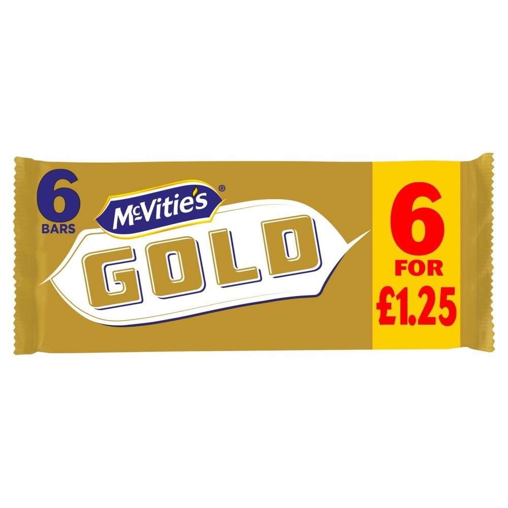 McVitie's Gold Caramel Flavour Biscuit Bars Multipack 6 x 18.3g, 110g (Pack of 12)