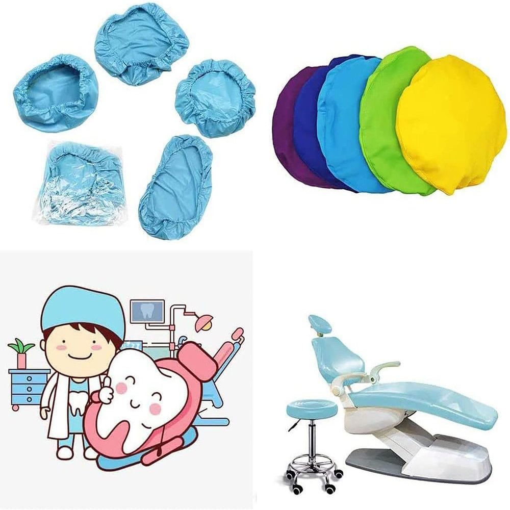 Dental Unit Cloth Chair Case, 4Pcs/Waterproof Protective Case, Round Bar Stool Covers for Dental Chair, Seat, Headrest, Tattoo Chair and Hydraulic Bed (Size : B)