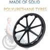 24inch Wheelchair Rear Wheels Spare Wheel, Polyurethane Solid Tire Rear, Non-Pneumatic Solid Wheelchair Rear Wheel, Non-Slip Solid Tire, with Bearing (24inch, 2PCS) ( Color : Noir , Size : 22Inch/56cm view 3