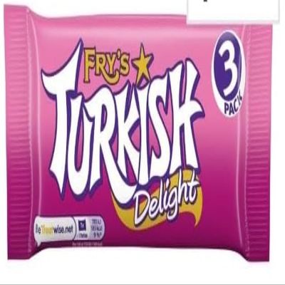 3 x Fry's Turkish Delight Chocolate Bar 3 Pack Multipack 153g Delicious Tasty And Twisty Treat Gift Hamper For Birthday,Christmas,Easter Sold By Kidzbuzz