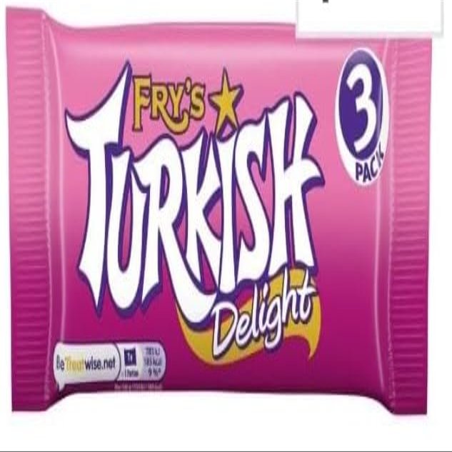 3 x Fry's Turkish Delight Chocolate Bar 3 Pack Multipack 153g Delicious Tasty And Twisty Treat Gift Hamper For Birthday,Christmas,Easter Sold By Kidzbuzz