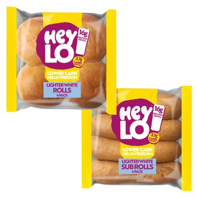 Heylo 1 x Low Carb Pack of White Keto bread Rolls - 1 x Pack of Keto Sub Rolls For Delicious Snacks - 3.7g Carbs Per Roll