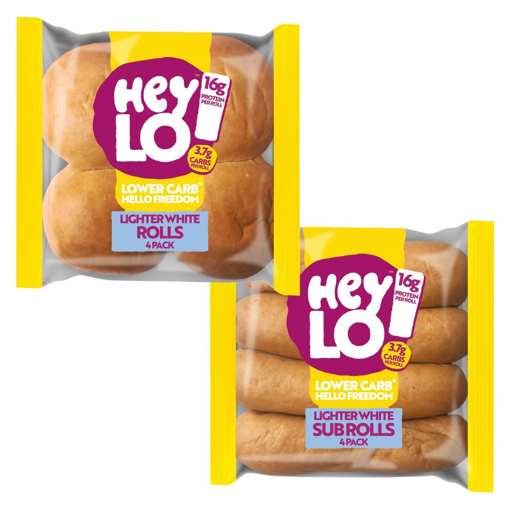 Heylo 1 x Low Carb Pack of White Keto bread Rolls - 1 x Pack of Keto Sub Rolls For Delicious Snacks - 3.7g Carbs Per Roll