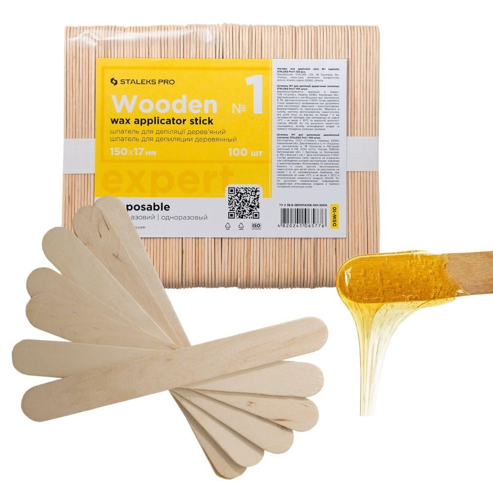 STALEKS PRO Spatula applicator stick for wood wax 15x1.8cm Expert 10 (100 pcs)