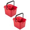 12 Litre Capacity Red Blue Green Yellow & Metallic Coloured Floor Cleaning Mop Buckets With Pouring Lip (3, Metallic) view 2