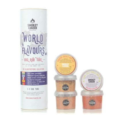 World Flavours BBQ Rub Tube | The Smokey Carter | Five BBQ Rubs/seasonings with Inspiration from Our Travels Around The World.