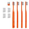 DUJINDENT Orthodontic Toothbrush for Braces [4 Packs][Made in Korea] V Trim Cutting Dupont USA Bristles Braces Toothbrush for Brackets and Wires Cleaning (Shark Ortho Spiral, 4 Pack) view 1