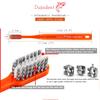 DUJINDENT Orthodontic Toothbrush for Braces [4 Packs][Made in Korea] V Trim Cutting Dupont USA Bristles Braces Toothbrush for Brackets and Wires Cleaning (Shark Ortho Spiral, 4 Pack) view 3