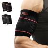 ITHW Bicep Tendonitis Brace Bicep Brace(1Pair)-Bicep Compression Sleeve-Upper Arm Tricep & Bicep Support Brace for Pain Relief, Muscle Strains Recovery, Rehab or Workouts (Orange, Medium) view 1