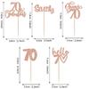 30 Pack 70th Birthday Cupcake Toppers Glitter Seventy Cheers to 70 Cupcake Picks Hello 70 Years Birthday Cake Decorations for Happy 70th Birthday Anniversary Party Supplies Rose Gold view 2
