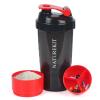 NATUREKIT Shaker Bottle,Protein Shaker with Powder Storage Container 18oz, Leak Proof and Durable, Gym Bottle Portable Pre Workout for Mix & Drink Shakes & Smoothies,Dishwasher Safe,BPA Free,Red view 1
