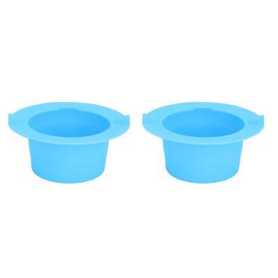 2pcs Silicone Wax Warmer Liner Bowl Professional Home Salon Safe Wax Warmer Replacement Pot 400ML (Blue)
