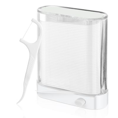Amabro Dental Floss Dispenser, 88Pcs Floss Pick Holder Automatic Floss Pick Boxes Reusable Flosser Organiser Case Clean Flossers Toothpicks Replacement Teeth Cleaning
