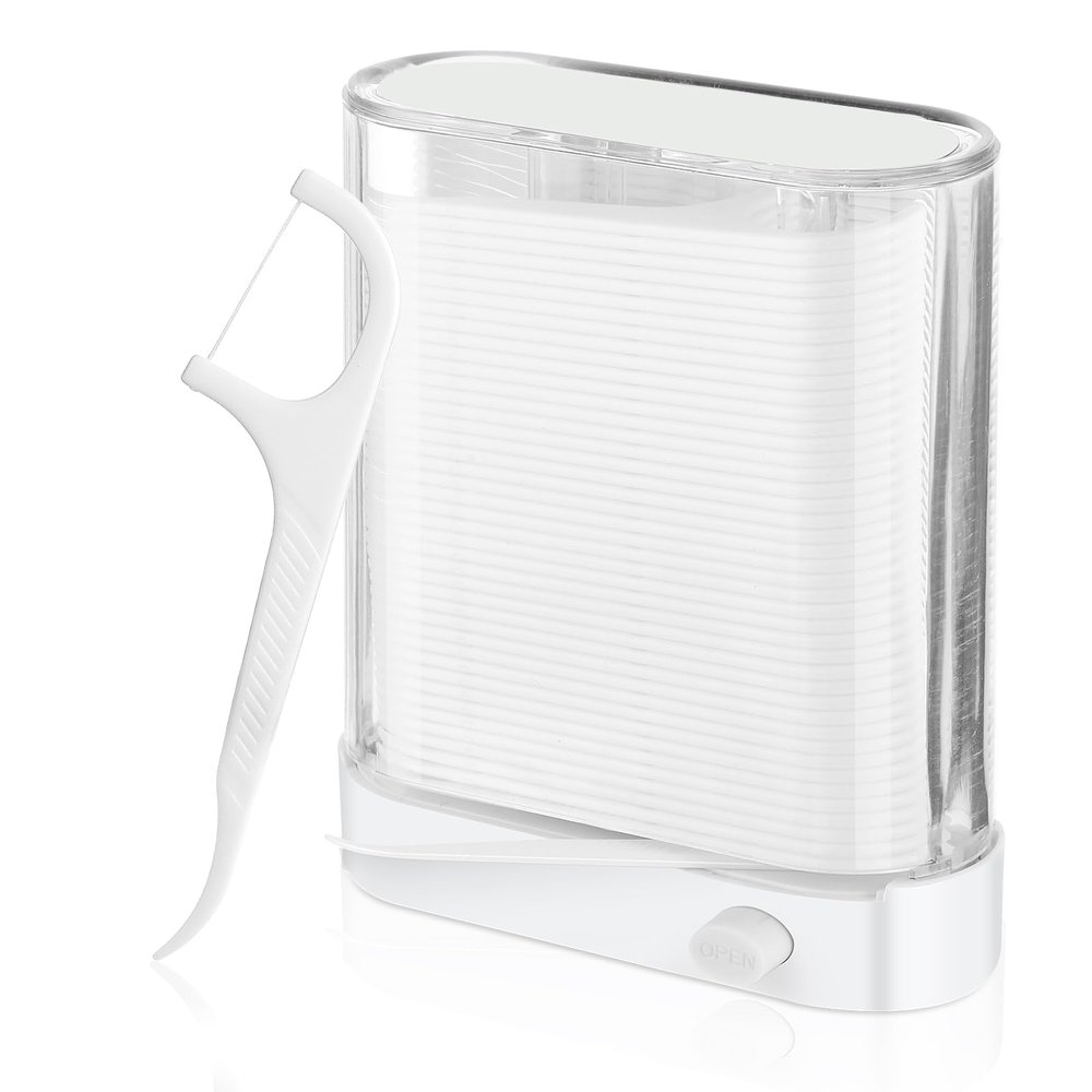 Amabro Dental Floss Dispenser, 88Pcs Floss Pick Holder Automatic Floss Pick Boxes Reusable Flosser Organiser Case Clean Flossers Toothpicks Replacement Teeth Cleaning