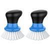 MR.SIGA Palm Dish Brush with Ergonomic Handle, Kitchen Brush for Pot Pan Plate Sink Cleaning, Blue, Pack of 2 view 1