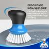 MR.SIGA Palm Dish Brush with Ergonomic Handle, Kitchen Brush for Pot Pan Plate Sink Cleaning, Blue, Pack of 2 view 3