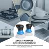 MR.SIGA Palm Dish Brush with Ergonomic Handle, Kitchen Brush for Pot Pan Plate Sink Cleaning, Blue, Pack of 2 view 4