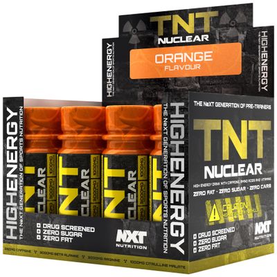 NXT Nutrition TNT Nuclear Shots - Pre Workout Drink 12 x 60ml | Orange