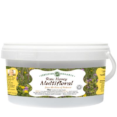 Antonio's RAW CERTIFIED ORGANIC MULTIFLORAL HONEY, 3kg - Wildflower Honey, Wilderness Honey, Unpasteurised, Single Origin - The Raw Honey Shop