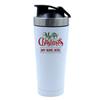 Getagift Personalised Merry Christmas With Name, festive Xmas Gift, 500ml Aluminium Shaker Bottle for Supplement Shakes - Easy Clean, Durable Cup. (White) view 1