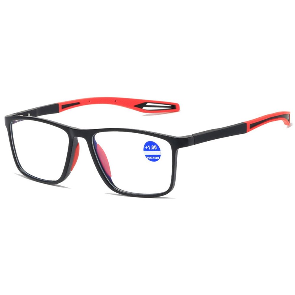 ABETOS Blue Light Blocking Reading Glasses TR90 Ultralight Flexible Computer Readers Spring Hinge Square Frame Fashion Comfortable Eyeglasses for Men Women (A Mix 0.0)
