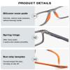 ABETOS Blue Light Blocking Reading Glasses TR90 Ultralight Flexible Computer Readers Spring Hinge Square Frame Fashion Comfortable Eyeglasses for Men Women (A Mix 0.0) view 4