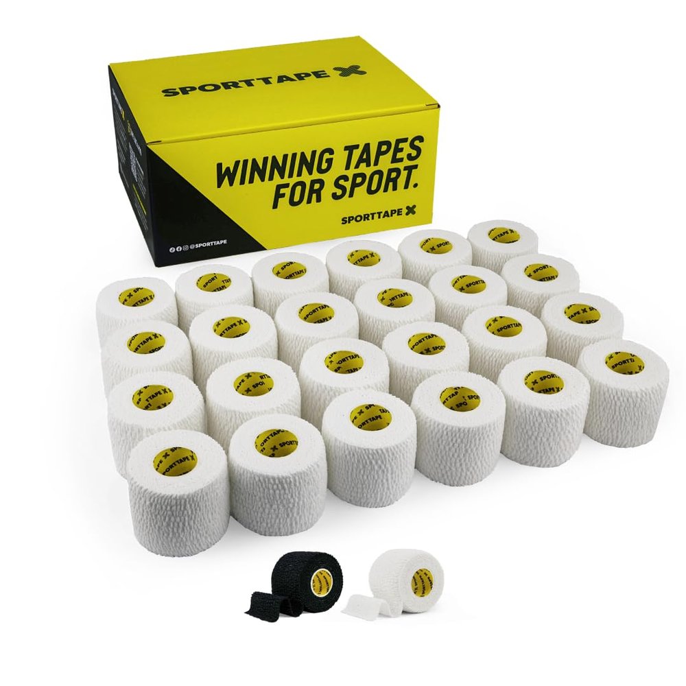24 Rolls SPORTTAPE Tearable 5cm x 4.5m Elastic Adhesive Bandage EAB  Strong-Grip, Breathable Sports Tape | Rugby Lifting, Joint Support, Compression & Thumb Taping  White
