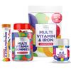 A-Z Multivitamin 90 Tablets, Multivit & Iron 360 Tablets, A-Z Orange Flavour Effervescent (15 Tablets), 120 Multivitamin Gummies- Raspberry Flavour by MultiZest view 1