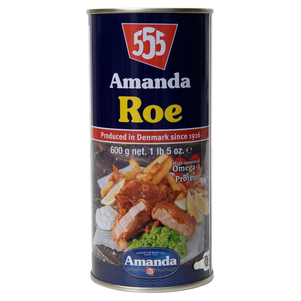 Amanda 555: Tinned Cod Roe | The Original Cod Roe | High in Protein Omega 3 Vitamin D & B12 | MSC Certified, Sustainable, and Delicious | Perfect for Home or Fish & Chip Shops (600g)